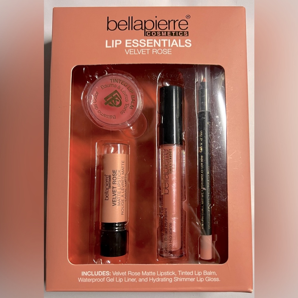 Bella Pierre Lip Essentials Velvet Rose 4-Piece Kit - New in sealed package.
